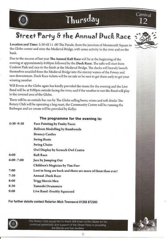 2012 Lostwithiel Carnival Programme Page 21